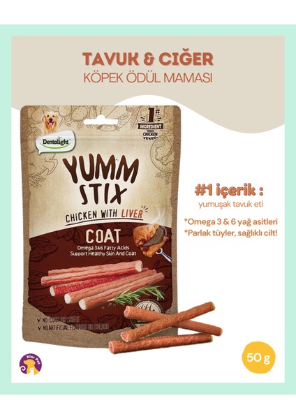 Yumm Stix Tavuk & Ciğer Aromalı Çiğnenebilir Köpek Ödülü (50G) fiyatları