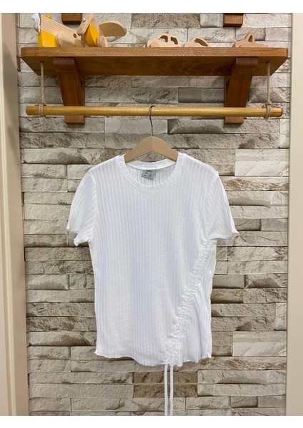 Aysbebe Bağcıklı Bluz + Bol Paça Fitilli Kumaş Pantolon Kız Çocuk Yazlık Takım fiyatları