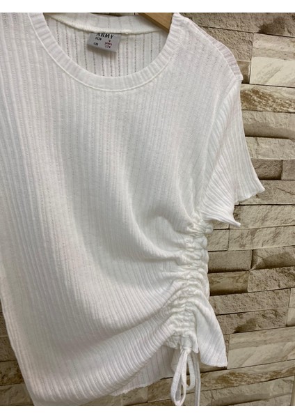 Aysbebe Bağcıklı Bluz + Bol Paça Fitilli Kumaş Pantolon Kız Çocuk Yazlık Takım modelleri