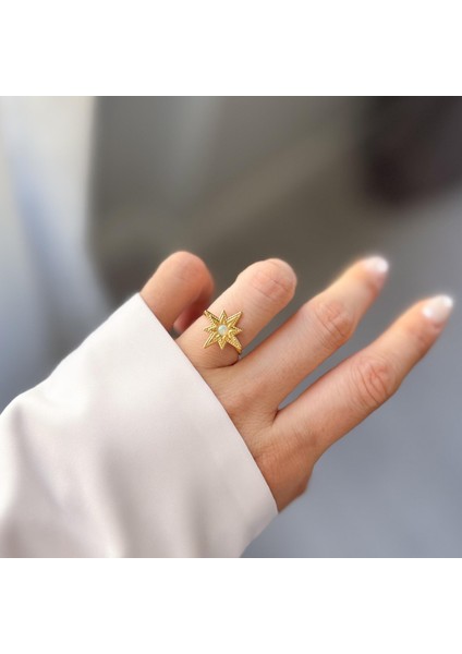 Çelik Opal Taşlı Yüzük