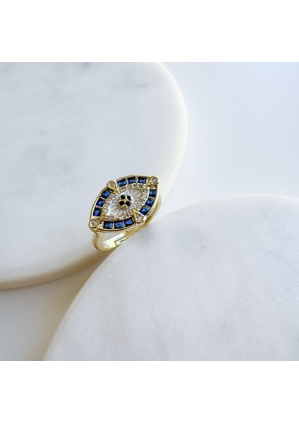 Çelik Nazar Serçe Parmak Yüzük