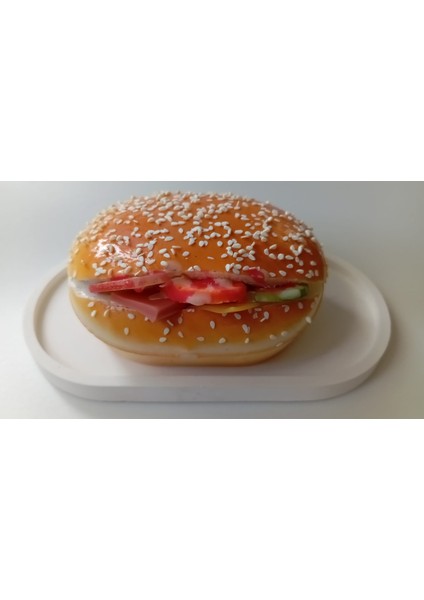Yapay Hamburger Buzdolabı Magnet Yumuşak Üç Boyutlu Susamlı Ekmek Hediyelik Dekor
