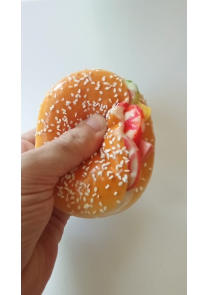 Yapay Hamburger Buzdolabı Magnet Yumuşak Üç Boyutlu Susamlı Ekmek Hediyelik Dekor fiyatları
