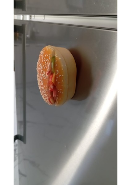 Yapay Hamburger Buzdolabı Magnet Yumuşak Üç Boyutlu Susamlı Ekmek Hediyelik Dekor modelleri