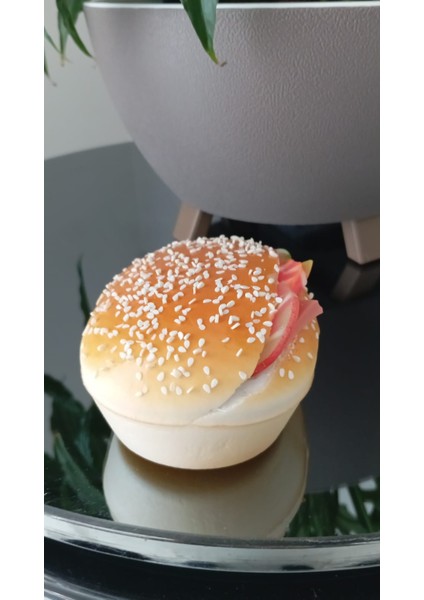Yapay Hamburger Buzdolabı Magnet Yumuşak Üç Boyutlu Susamlı Ekmek Hediyelik Dekor