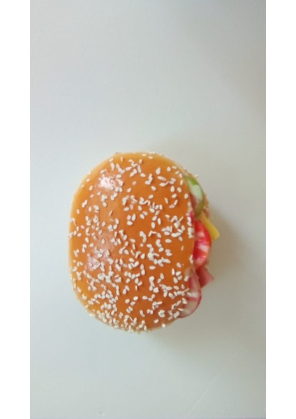 Yapay Hamburger Buzdolabı Magnet Yumuşak Üç Boyutlu Susamlı Ekmek Hediyelik Dekor