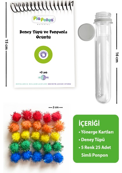 Çocuklar Için Deney Tüpü ve Pon Ponla Örüntü | Etkinlik Tüpü | Pon Pon | Yönerge Kartları fiyatları