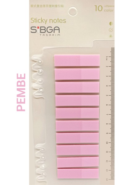 Şeffaf Pembe Renkli Postit Post-It Post It. Kitap Ayracı Ayraç Postit Sticker Not Kağıdı 200 Yaprak