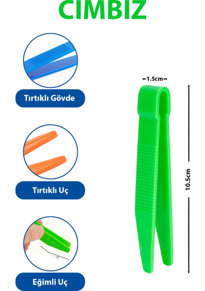 Çocuklar Için Büyüteçli Mini Gözlem Kutusu | Katı Aktarma Etkinlik Cımbızı | Karışık Renkli modelleri