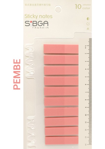 Şeffaf Pembe Renkli Postit Post-It Post It. Kitap Ayracı Ayraç Postit Sticker Not Kağıdı 200 Yaprak