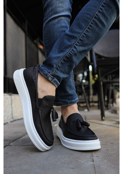 Erkek Loafer Ayakkabı Siyah/beyaz MN127 fiyatları