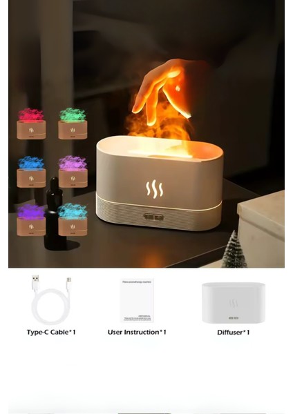 Aroma Difüzör Hava Nemlendirici Ultrasonik Soğuk Sis Makinesi LED Aydınlatma Simülasyonu Renkli Alev Koku Makinesi fiyatları