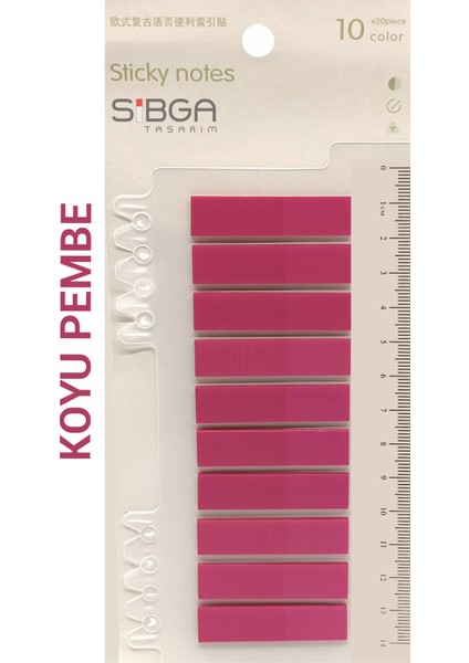 Şeffaf Koyu Pembe Renkli Postit Post-It Post It. Kitap Ayracı Ayraç Postit Sticker Not Kağıdı 200 Yaprak