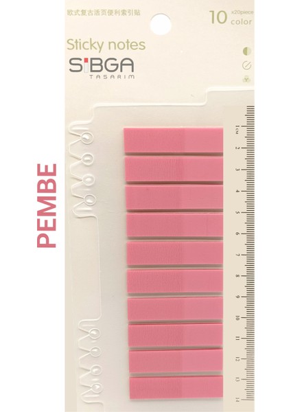 Şeffaf Pembe Renkli Postit Post-It Post It. Kitap Ayracı Ayraç Postit Sticker Not Kağıdı 200 Yaprak