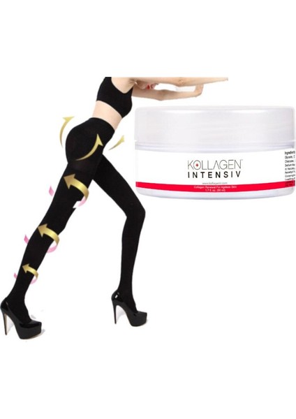 Zamana Meydan Okutan Krem + (L-XL ) Mikro Kapsüllü İnceltme & Biçimlendirme Taytı