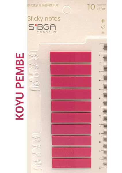 Şeffaf Koyu Pembe Renkli Postit Post-It Post It. Kitap Ayracı Ayraç Postit Sticker Not Kağıdı 200 Yaprak