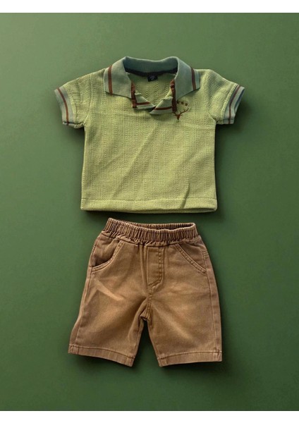 Erkek Triko Geyik Kafası Yıldız Nakışlı 2'li Takım / Yeşil fırsatları