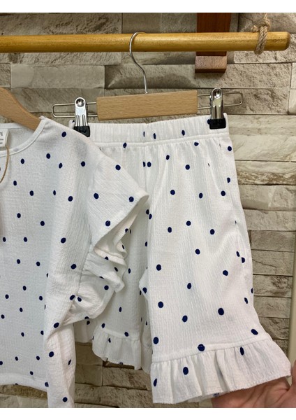 Aysbebe Puantiyeli Kız Çocuk Yazlık Takım modelleri