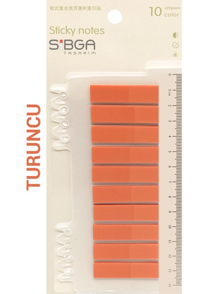 Şeffaf Turuncu Renkli Postit Post-It Post It. Kitap Ayracı Ayraç Postit Sticker Not Kağıdı 200 Yaprak