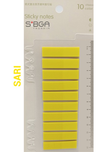 Şeffaf Sarı Renkli Postit Post-It Post It. Kitap Ayracı Ayraç Postit Sticker Not Kağıdı
