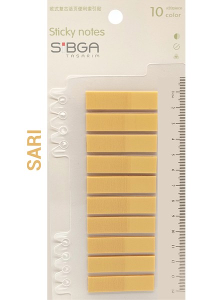 Şeffaf Sarı Renkli Postit Post-It Post It. Kitap Ayracı Ayraç Postit Sticker Not Kağıdı