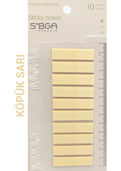 Şeffaf Köpük Sarı Renkli Postit Post-It Post It. Kitap Ayracı Ayraç Postit Sticker Not Kağıdı