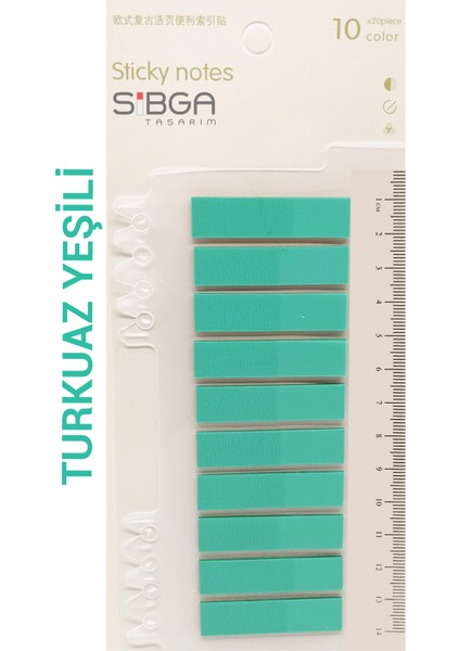 Şeffaf Turkuaz Yeşil Renkli Postit Post-It Post It. Kitap Ayracı Ayraç Postit Sticker Not Kağıdı