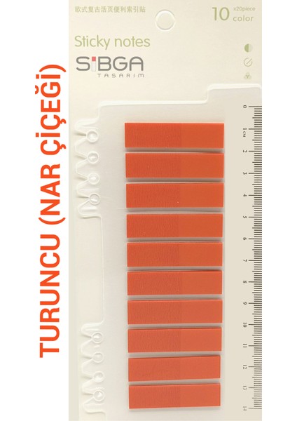 Şeffaf Turuncu Renkli Postit Post-It Post It. Kitap Ayracı Ayraç Postit Sticker Not Kağıdı 200 Yaprak