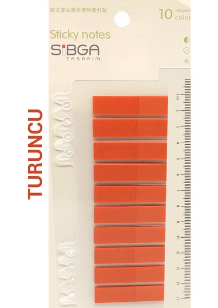 Şeffaf Turuncu Renkli Postit Post-It Post It. Kitap Ayracı Ayraç Postit Sticker Not Kağıdı 200 Yaprak