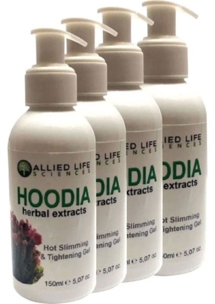 Sciences Hoodia Herbal Extracts Hot Slimming & Tightening Gel 150 ml x 4 Adet