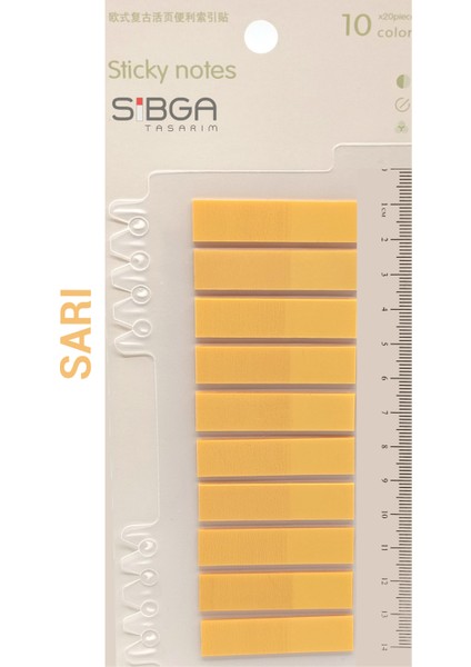 Şeffaf Sarı Renkli Postit Post-It Post It. Kitap Ayracı Ayraç Postit Sticker Not Kağıdı