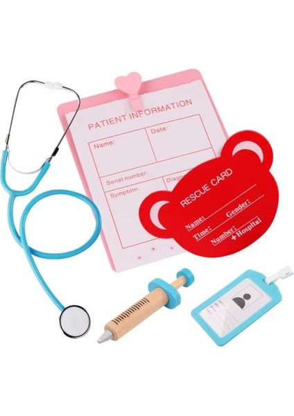 Ahşap Eğitici Doktor Seti, Çocuk Doktor Seti, Doktor Çantası(28 Parça) fırsatları