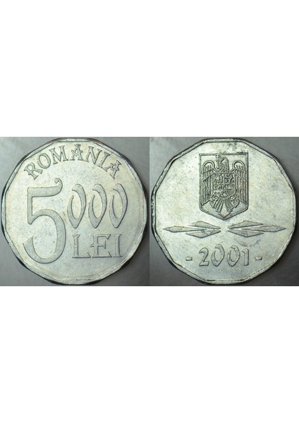 Romanya 5000 Ley 2001.