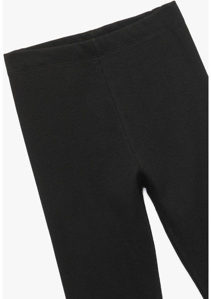 Beli Lastikli Kaşkorse Pamuklu Ribanalı Basic Siyah Kız Çocuk Tayt 6WKG40017AK modelleri