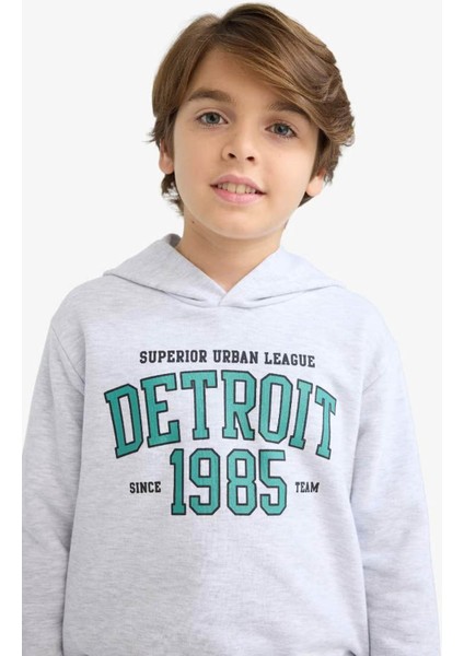 Erkek Çocuk Kapüşonlu Baskılı Sweatshirt F2846A825AU fırsatları