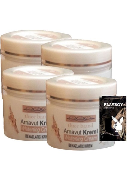 Arnavut Kremi 4x100 ml Cilt Renk Açıcı Masaj Bakım Kremi 1 Adet Jel İle