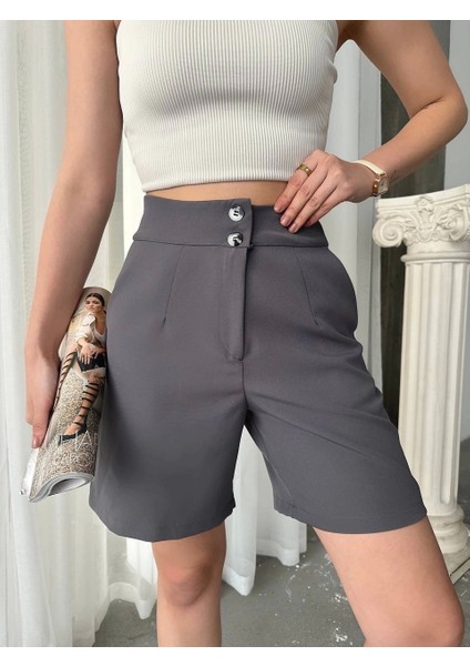 Double Çift Düğmeli Şort