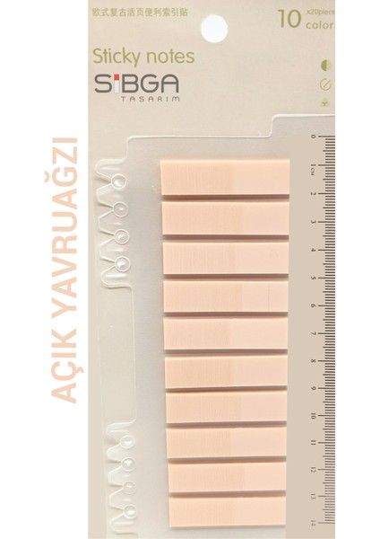 Şeffaf Yavruağzı Renkli Postit Post-It Post It. Kitap Ayracı Ayraç Postit Sticker Not Kağıdı 200 Yaprak