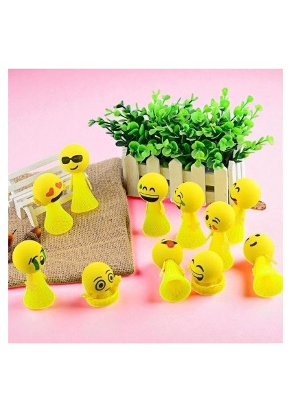4 Adet Renkli Uçan Kafalar Işıklı Zıplayan Kafalar Emoji Kafalar
