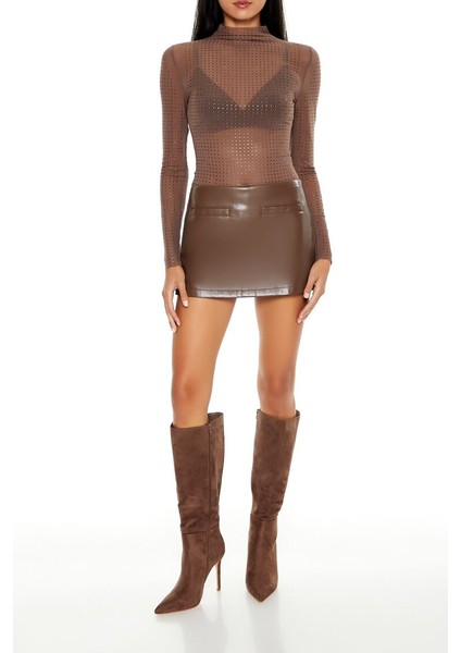 Kristal Taşlı Yüksek Yaka Bodysuit fiyatları