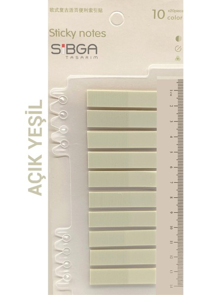 Şeffaf Yeşil Renkli Postit Post-It Post It. Kitap Ayracı Ayraç Postit Sticker Not Kağıdı 200 Yaprak