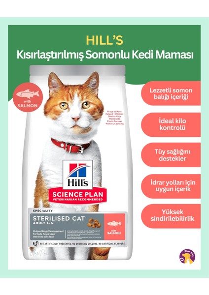 Science Plan Kısırlaştırılmış Somonlu Yetişkin Kedi Maması 3 kg fiyatları