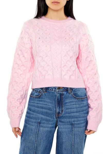 Bal Peteği Örgü Desenli Kazak