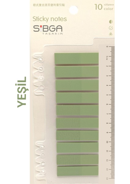 Şeffaf Yeşil Renkli Postit Post-It Post It. Kitap Ayracı Ayraç Postit Sticker Not Kağıdı 200 Yaprak