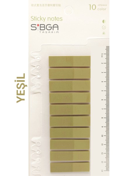Şeffaf Yeşil Renkli Postit Post-It Post It. Kitap Ayracı Ayraç Postit Sticker Not Kağıdı 200 Yaprak