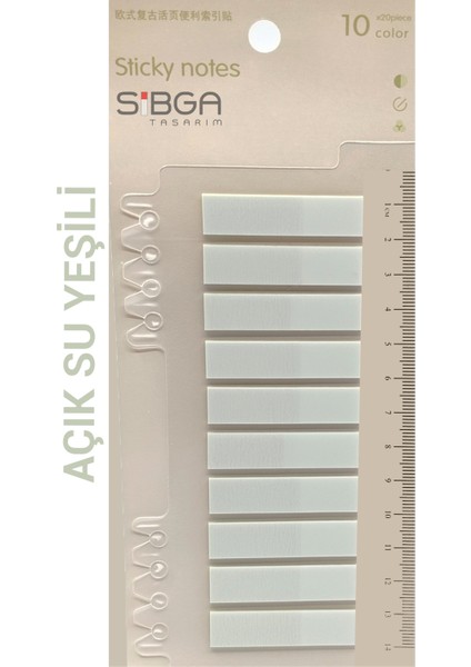 Şeffaf Yeşil Renkli Postit Post-It Post It. Kitap Ayracı Ayraç Postit Sticker Not Kağıdı 200 Yaprak