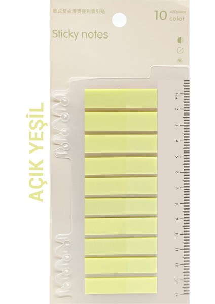 Şeffaf Yeşil Renkli Postit Post-It Post It. Kitap Ayracı Ayraç Postit Sticker Not Kağıdı 200 Yaprak