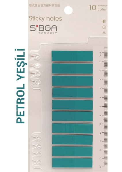 Şeffaf Yeşil Renkli Postit Post-It Post It. Kitap Ayracı Ayraç Postit Sticker Not Kağıdı 200 Yaprak