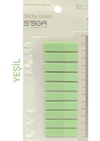 Şeffaf Yeşil Renkli Postit Post-It Post It. Kitap Ayracı Ayraç Postit Sticker Not Kağıdı 200 Yaprak