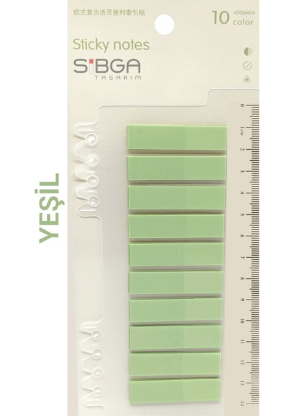 Şeffaf Yeşil Renkli Postit Post-It Post It. Kitap Ayracı Ayraç Postit Sticker Not Kağıdı 200 Yaprak
